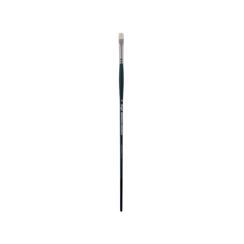 Creative Mark Imperial Professional Chungking Hog Bristle Brush - Bright # 4, Handmade Long Handle Oil Paint Brushes for Artists, Nickel-Plated Brass Ferrules, Stiff Yet Soft Natural Bristles - size: #4