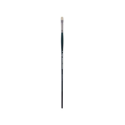 Creative Mark Imperial Professional Chungking Hog Bristle Brush - Bright # 4, Handmade Long Handle Oil Paint Brushes for Artists, Nickel-Plated Brass Ferrules, Stiff Yet Soft Natural Bristles - size: #4