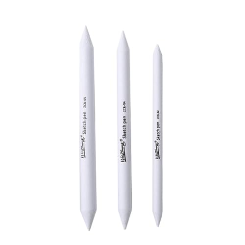 Paper Blending Stumps and Tortillions Set, Soft Rice Paper Art Blenders for Sketch Drawing, Mixing Tools for Artists and Hobbyists - color: 3 white