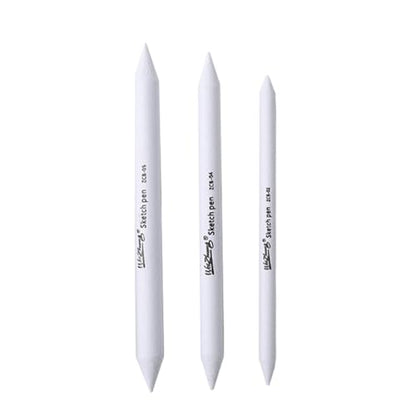 Paper Blending Stumps and Tortillions Set, Soft Rice Paper Art Blenders for Sketch Drawing, Mixing Tools for Artists and Hobbyists - color: 3 white