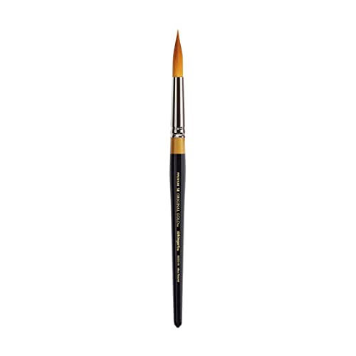 KINGART Premium Original Gold 9020-14 Ultra Round Series Artist Brush, Golden Taklon Synthetic Hair, Short Handle, for Acrylic, Watercolor, Oil and Gouache Painting, Size 14 - size: 14
