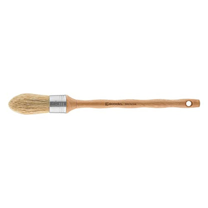 Escoda Series 7600 Artist Oil and Acrylic Paint Brush for Murals, Decorative Work & Faux Finishing, Natural Chungking Hog Bristle, Round Oval, Size 4