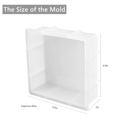 Square Silicone Molds for Resin, Large Resin Mold Glossy Deep Square Molds 6.6''x 2'' w Deep Epoxy Resin Molds for Flowers Bouquet Preservation - color: Square Silicone Molds