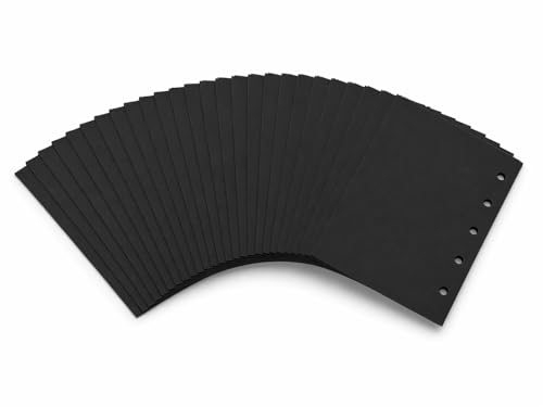 Mini Watercolor Paper Refill（30pcs，Black） - Thick Black Pages for Travel Paint Set, Pocket Sketchbook Insert for Metallic & Gouache Portable Art Kit - color: Black