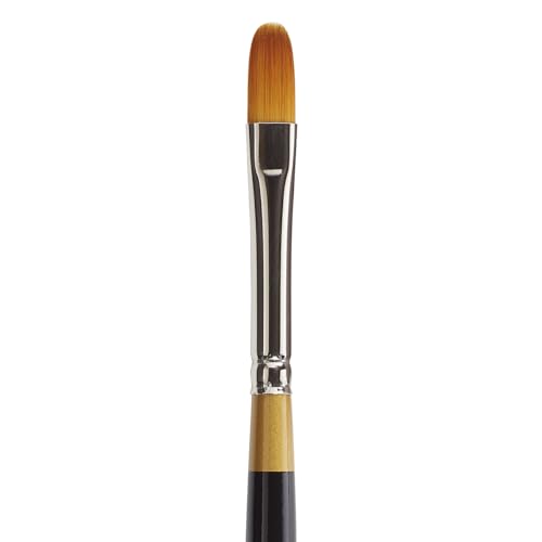 KINGART Premium Original Gold 9500-8 Filbert Series Artist Brush, Golden Taklon Synthetic Hair, Short Handle, for Acrylic, Watercolor, Oil and Gouache Painting, Size 8 - size: Size 8