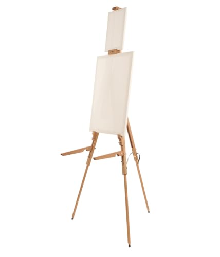 Mabef M/27 Field Easel, Lightweight Oiled Beech Wood Outdoor Easel with Adjustable Canvas Angle, Folding Shelf Brackets for Pastels, Up to 4 kg Load Capacity – Made in Italy - style: Compact,Portable