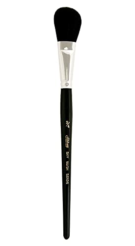 Silver Brush 5619S-034 Silver Mop Short Handle Blender Brush, Black, Oval, 3/4-Inch - size: Size - 3/4