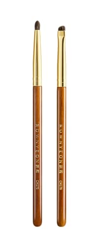 Desert Oak Series Aegyo-Sal Brush Duo - Under-Eye Highlight & Contour Set with Pony Hair, Bubinga Handle (CM175 + CM176) - color: CM-0175+CM-0176, size: 2 Piece