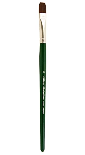 Silver Brush Limited 2502S Ruby Satin Bright Brush for Fluid and Flow Acrylics, Size 12, Short Handle - size: Size - 12