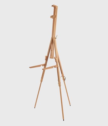 Mabef M/27 Field Easel, Lightweight Oiled Beech Wood Outdoor Easel with Adjustable Canvas Angle, Folding Shelf Brackets for Pastels, Up to 4 kg Load Capacity – Made in Italy - style: Compact,Portable