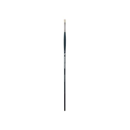 Creative Mark Imperial Professional Chungking Hog Bristle Brush - Flat # 1, Handmade Long Handle Oil Paint Brushes for Artists, Nickel-Plated Brass Ferrules, Stiff Yet Soft Natural Bristles - size: #1