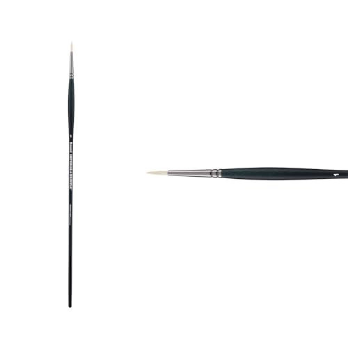 Creative Mark Imperial Professional Chungking Hog Bristle Brush - Round # 1, Handmade Long Handle Oil Paint Brushes for Artists, Nickel-Plated Brass Ferrules, Stiff Yet Soft Natural Bristles - size: #1