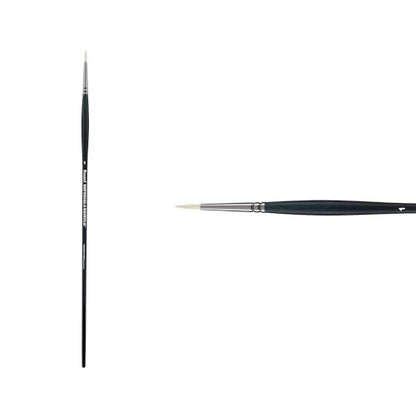 Creative Mark Imperial Professional Chungking Hog Bristle Brush - Round # 1, Handmade Long Handle Oil Paint Brushes for Artists, Nickel-Plated Brass Ferrules, Stiff Yet Soft Natural Bristles - size: #1