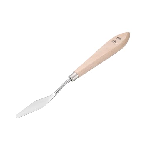 HARFINGTON Palette Knife Painting Tool 7.48" Stainless Steel Blade Spatula Painting Pallet Knife Beech Wood Handle for Oil Acrylic Canvas Color Mixing - size: 16mmx190mm