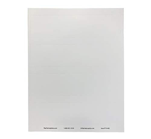 Nap Nameplates White Printable Perforated Name Plate Paper 2 x 8 – Nap Industrial Group Name Plates, 4 Packs of 20 nameplates (80 Inserts), Printing Instructions Included - color: White, size: 8" x 2"