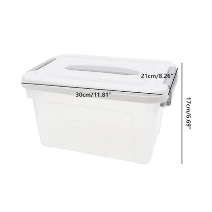 Plastic Bin with Lid, 1PCS Transparent Storage Box Office Container with Lids Platic Hangers Office Storage Bins Clothes Hangers Wardrobe Sundries Organizer - size: 30*21*17cm/11.81*8.26*6.69"