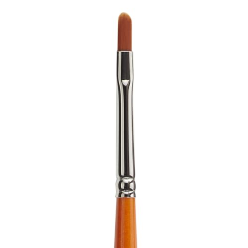 KINGART Premium Radiant 6500-2 Filbert Series Artist Brush, Synthetic Taklon Hair, Short Handle, Acrylic, Oil and Watercolor Painting, Size 2 - size: 2