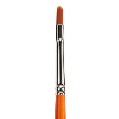 KINGART Premium Radiant 6500-2 Filbert Series Artist Brush, Synthetic Taklon Hair, Short Handle, Acrylic, Oil and Watercolor Painting, Size 2 - size: 2