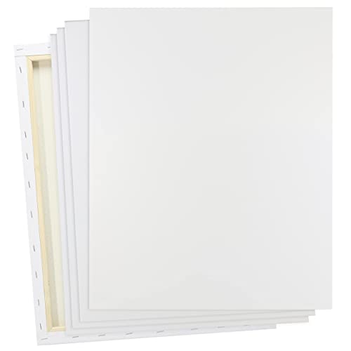 Artist's Loft 5 Count 16” x 20” Super Value Canvas - Acid Free Cotton Canvas for Paint, Acrylic, & Oils - 1 Pack - size: 16 x 20 inches