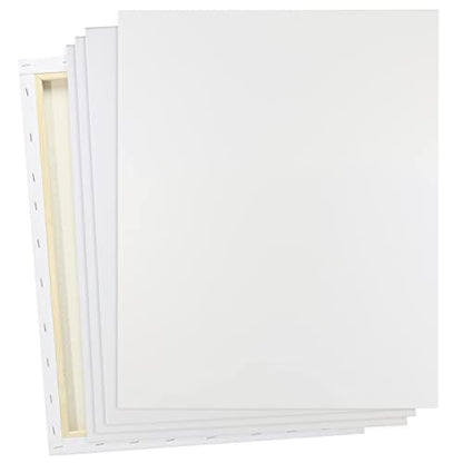 Artist's Loft 5 Count 16” x 20” Super Value Canvas - Acid Free Cotton Canvas for Paint, Acrylic, & Oils - 1 Pack - size: 16 x 20 inches
