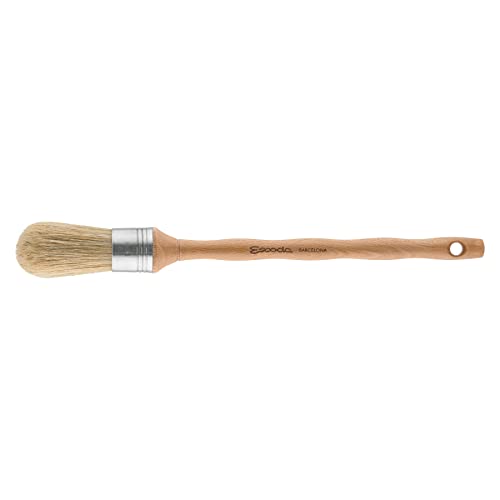 Escoda Series 7500 Artist Oil and Acrylic Paint Brush for Murals, Decorative Work & Faux Finishing, Natural Chungking Hog Bristle, Round Dome, Size 2