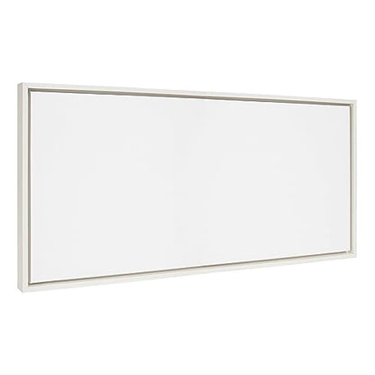 Kate and Laurel Sylvie Blank Framed Canvas Wall Art, 18x40 White, Modern Empty Canvas for Paint-Your-Own Art, Premium Framed - color: White, size: 18"L x 40"W