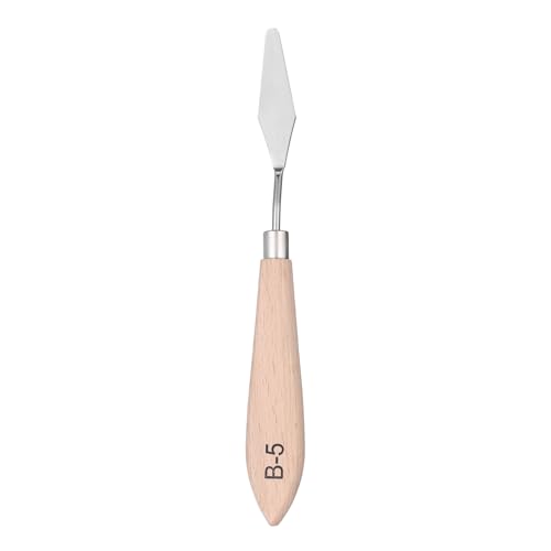 HARFINGTON Palette Knife Painting Tool 7.28" Stainless Steel Blade Spatula Painting Pallet Knife Beech Wood Handle for Oil Acrylic Canvas Color Mixing - size: 14mmx185mm