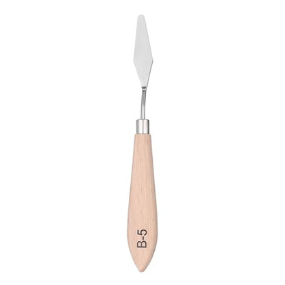 HARFINGTON Palette Knife Painting Tool 7.28" Stainless Steel Blade Spatula Painting Pallet Knife Beech Wood Handle for Oil Acrylic Canvas Color Mixing - size: 14mmx185mm