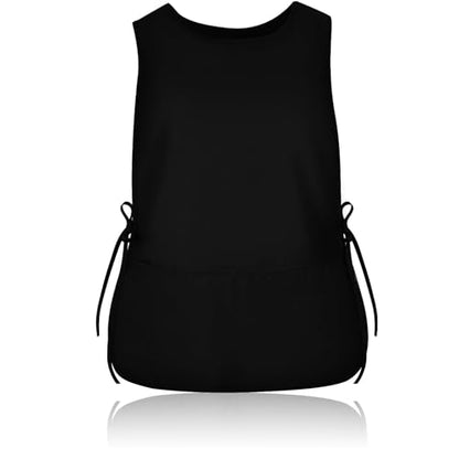 TFTAFAN Cobbler Apron Unisex Waterproof Apron with 2 Deep Pockets Art Smock for Painting Cleaning Artiest Apron work kitchen - color: Black