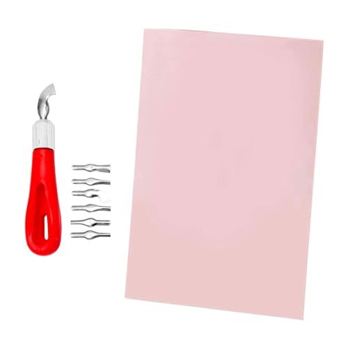 5 Pieces Rubber Carving Blocks Rubber Stamp Carving Blocks Engraving Tool Set Soft Stamping Block for DIY Crafting and Suitable for Scrapbook, Style A - color: Style a