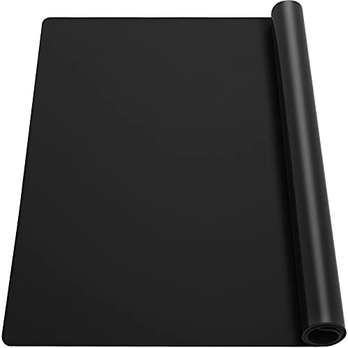 Ewen 35.6x23.5 Inch Extra Large Silicone Mats for Kitchen Counter, 2MM Thick Heat Resistant Coffee Mat Bar Mat, Glass Top Stove Cover Countertop Protector for Air Fryer, Baking, Crafts, Black - color: Black, size: 35.6"L x 23.5"W