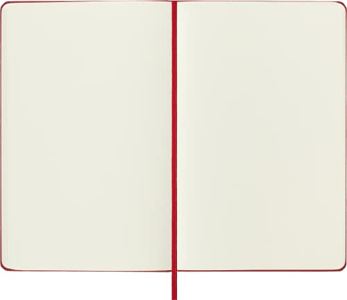 Moleskine Classic Notebook, Large, Plain, Red, Hard Cover (5 x 8.25)