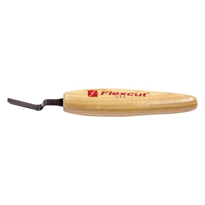 Flexcut Wood Carving Tools | Micro Dogleg Chisel | 3/16 Inch (5 mm) | 1095 High Carbon Steel Blade for Miniature and Fine Detail Work | Ergonomic Ash Hardwood Handle | MT45 | Made in the U.S.A.