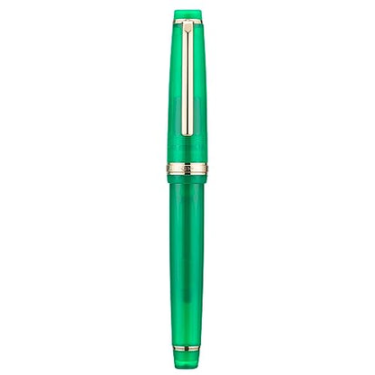 Jinhao 82 Acrylic Fountain Pen, Iridium Medium Nib with Ink Converter, Transparent Jungle Green Classic Design Smooth Writing Pen (Gold Trim) - color: Jungle Green Clear (Gold Trim), style: Medium (0.7 mm)