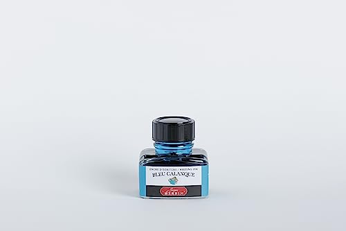 Jacques Herbin 13014T - 30ml Bottle of Ink for Fountain Pens and Rollerball Pens - Bleu Calanque - color: Turquoise, size: 1 fl oz