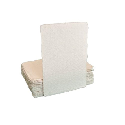 Bitskit 170 GSM Handmade Cotton Deckle Edge Paper – Lightweight, Textured Sheets for Invitations, Stationery, Journals, and Art Projects (Pack of 50) (2.5 x 3.5 inch) - size: 2.5 x 3.5 inch