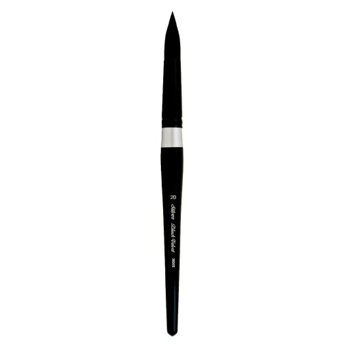 Silver Brush Limited Black Velvet Round Brush for Watercolor, 3000S20, Size 20, Short Handle - size: 20