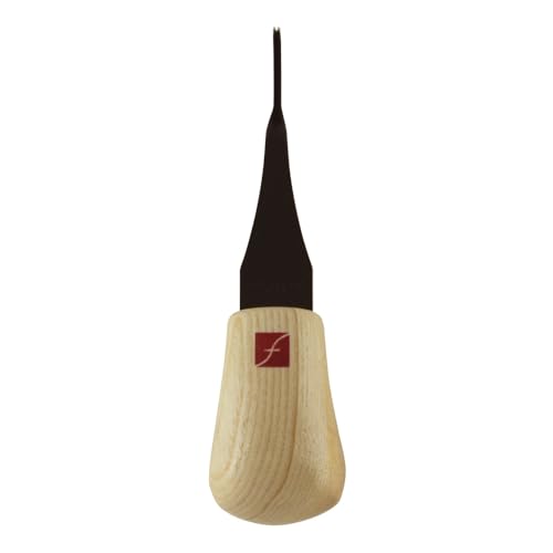 Flexcut Palm V-Tool, High Carbon Steel, Solid Ash Handle, 1 mm, 45 Degrees (FR803)