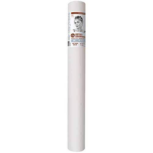 Borden & Riley 24" x 10 Yards #116 Artist Drawing/Sketch Roll, 147 GSM/90 lb., White, 1 Roll Each - size: 24" x 10 Yds