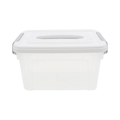 Plastic Bin with Lid, 1PCS Transparent Storage Box Office Container with Lids Platic Hangers Office Storage Bins Clothes Hangers Wardrobe Sundries Organizer - size: 25*18*14cm/9.84*7.08*5.5"