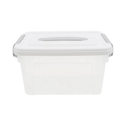 Plastic Bin with Lid, 1PCS Transparent Storage Box Office Container with Lids Platic Hangers Office Storage Bins Clothes Hangers Wardrobe Sundries Organizer - size: 25*18*14cm/9.84*7.08*5.5"
