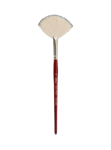 Silver Brush Limited 5504S-6 Alpine White Goat Hair Fan Paintbrush for Watercolor, Oil, Acrylic, Pastels, Charcoal & Encaustics, Size 6, Short Handle - size: 6