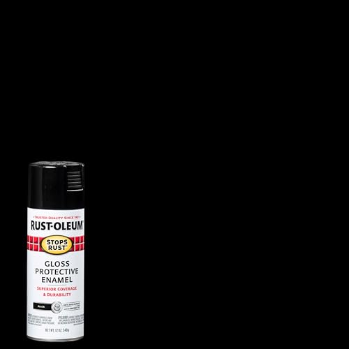 Rust-Oleum 7779830-6PK Stops Rust Spray Paint, 12 oz, Gloss Black, 6 Pack - color: Gloss Black, size: 12 Ounce (Pack of 6)