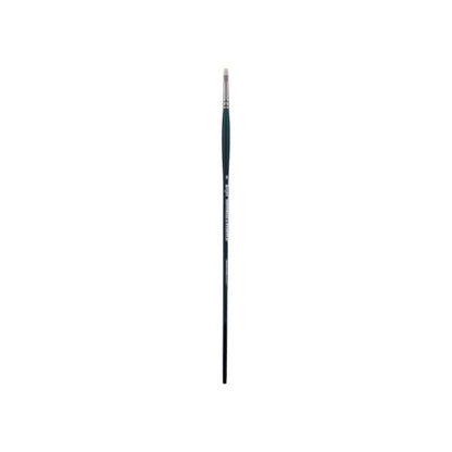 Creative Mark Imperial Professional Chungking Hog Bristle Brush - Bright # 0, Handmade Long Handle Oil Paint Brushes for Artists, Nickel-Plated Brass Ferrules, Stiff Yet Soft Natural Bristles - size: #0