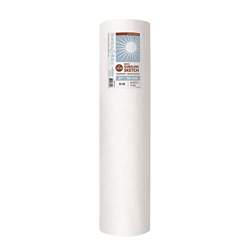 Borden & Riley 21" x 50 Yards #35C Sun-Glo Thumbnail Sketch Paper, 8 lb., White, 1 Roll Each - color: White, size: 21" x 50 Yards