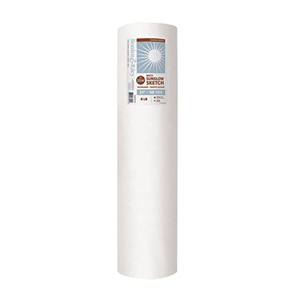 Borden & Riley 21" x 50 Yards #35C Sun-Glo Thumbnail Sketch Paper, 8 lb., White, 1 Roll Each - color: White, size: 21" x 50 Yards