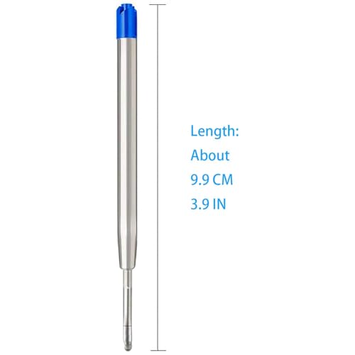 MengRan 3.9'' Ballpoint Ink Pen Refills,Blue Ink,Medium,10Pcs | Compatible with Parker Pen Refills, for Click Pens & Twist Pens - color: Blue Ink