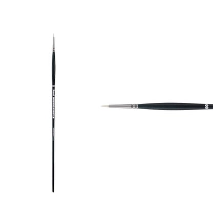 Creative Mark Imperial Professional Chungking Hog Bristle Brush - Round # 2x0, Handmade Long Handle Oil Paint Brushes for Artists, Nickel-Plated Brass Ferrules, Stiff Yet Soft Natural Bristles - size: #00