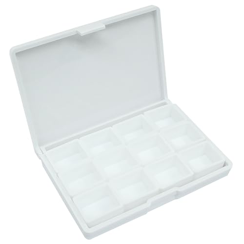 Piutouyar Portable Paint Palette Box, 12 Wells Watercolor Folding Palette Box with Lid for Watercolor