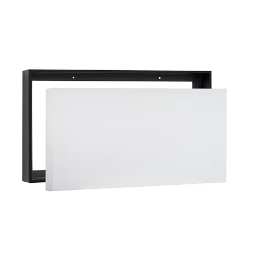PIXY CANVAS Value Pack of 8x10 Stretched Canvas 1-1/2 (1.5) inch deep and Floater Frame for Your Paintings/Artwork/Wall Art/Wall Decor (Black, 8 x 10 inch, Landscape) - color: Black, size: 8 x 10 inch